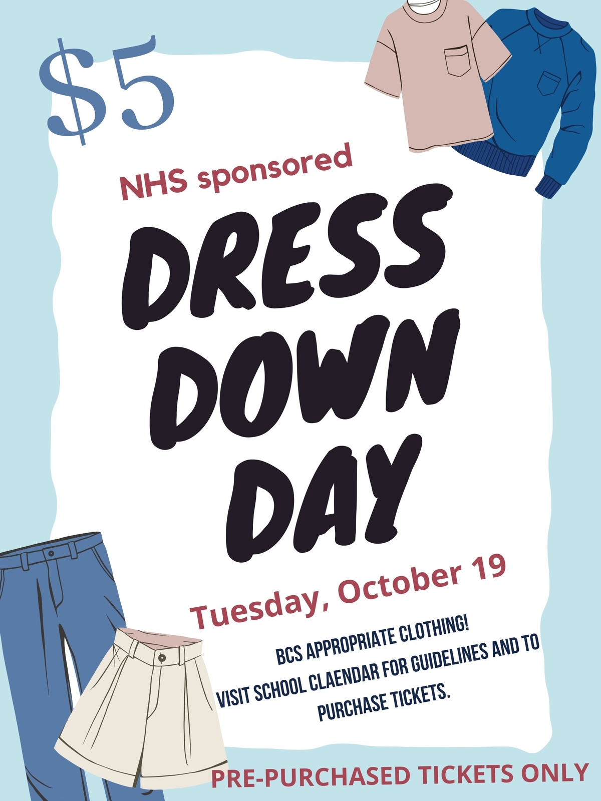 NHS Dress Down Day for ALL BCS Students