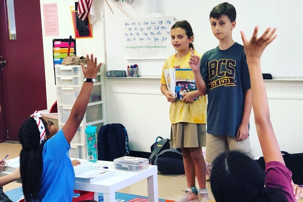 students teach students in fifth grade